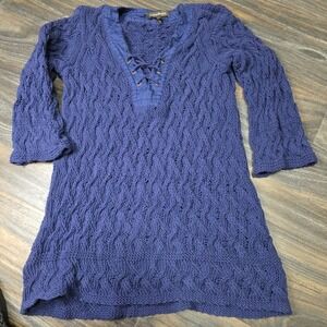 Tommy Bahama Knitted Cover‎ Up Tunic Linen Blend Size Large Beach/Boho Heavy